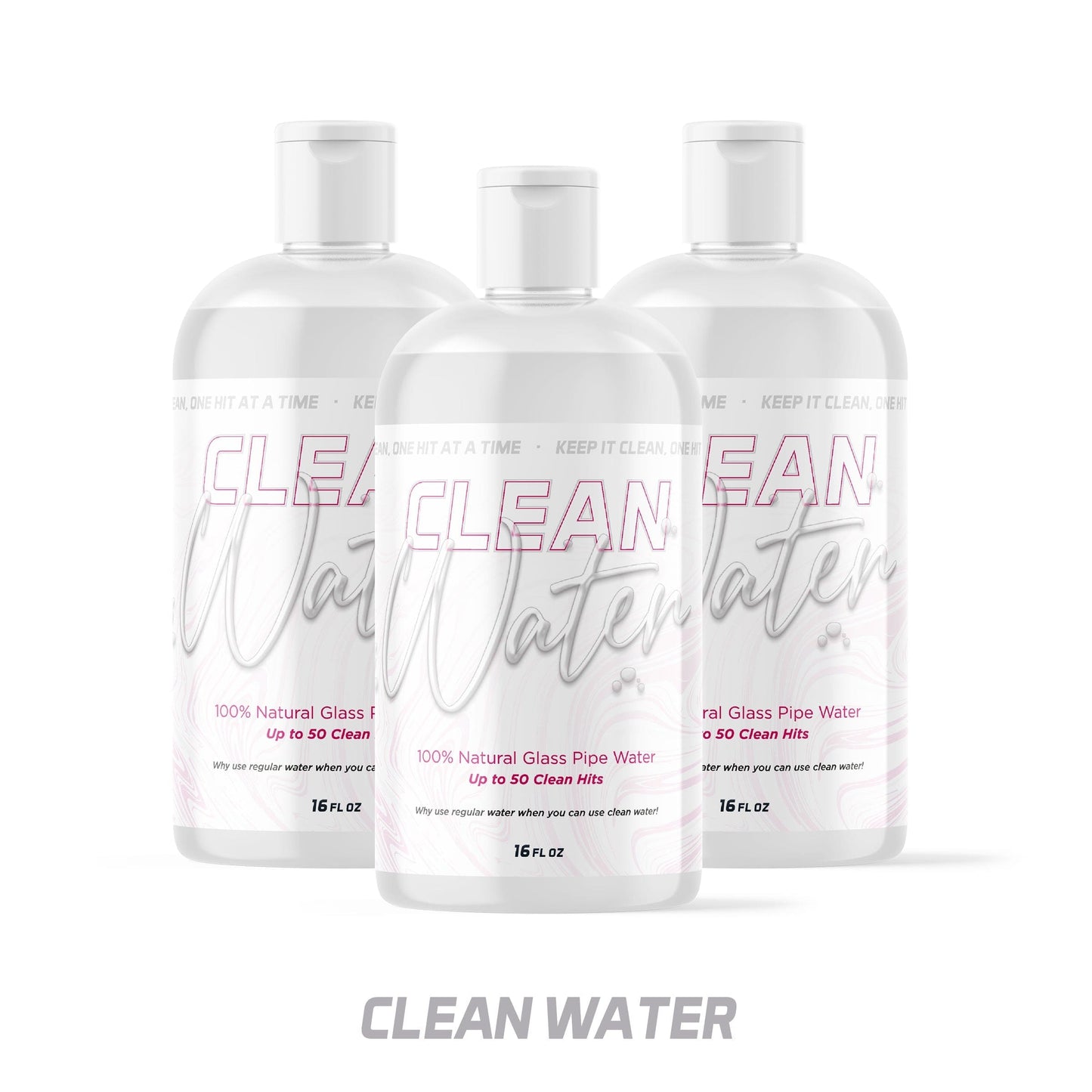 Pink Formula Glass Water 3 Pack Clean Water - Bong Water - 16 oz Bottle