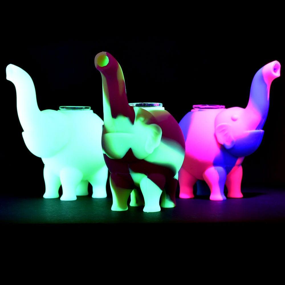 Gift Guru Bubbler Elephant Silicone Bubbler - 4.5" / Colors Vary
