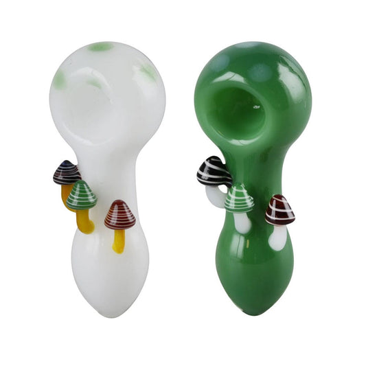 Gift Guru Hand Pipe Mushroom Spoon Hand Pipe - 4" / Colors Vary