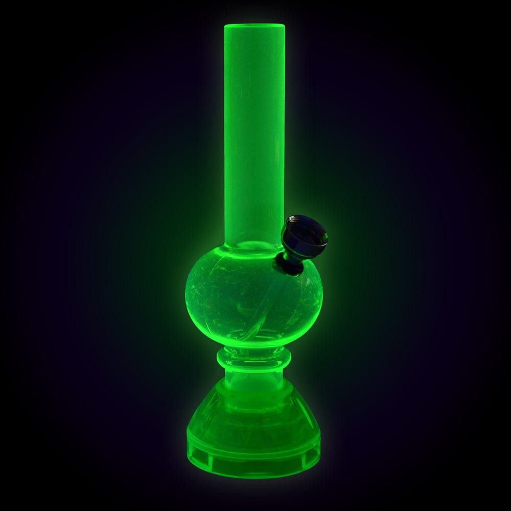 Daily High Club Bong Mini Acrylic Water Pipe w/ Grinder Base- 6.75" / Colors Vary