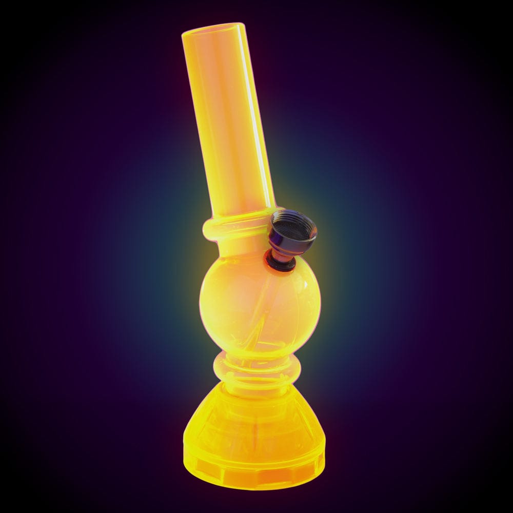 Daily High Club Bong Angled Mini Acrylic Water Pipe w/ Built in Grinder Base - 6.5"