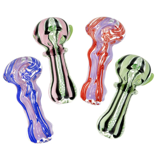 Gift Guru Hand Pipe Slime Squiggle Multicolored Spoon Pipe - 3.75" / Colors Vary
