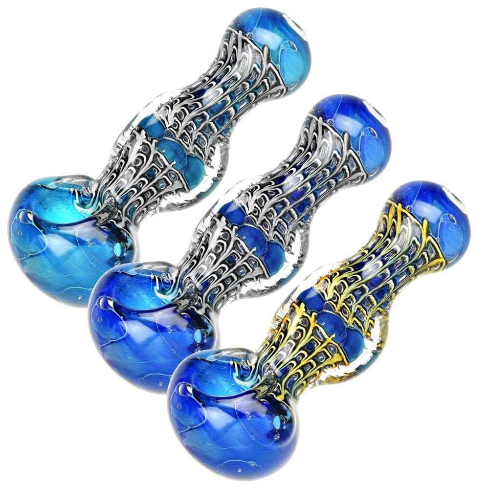 Gift Guru Hand Pipe Art Deco Homage 3-Sided Neck Spoon Pipe - 5" / Colors Vary