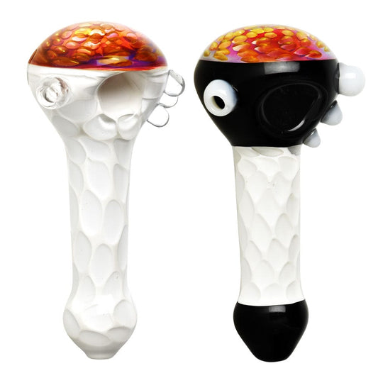 Gift Guru Hand Pipe White Psychedelic Galaxy Wasp Nest Glass Spoon Pipe - 5"