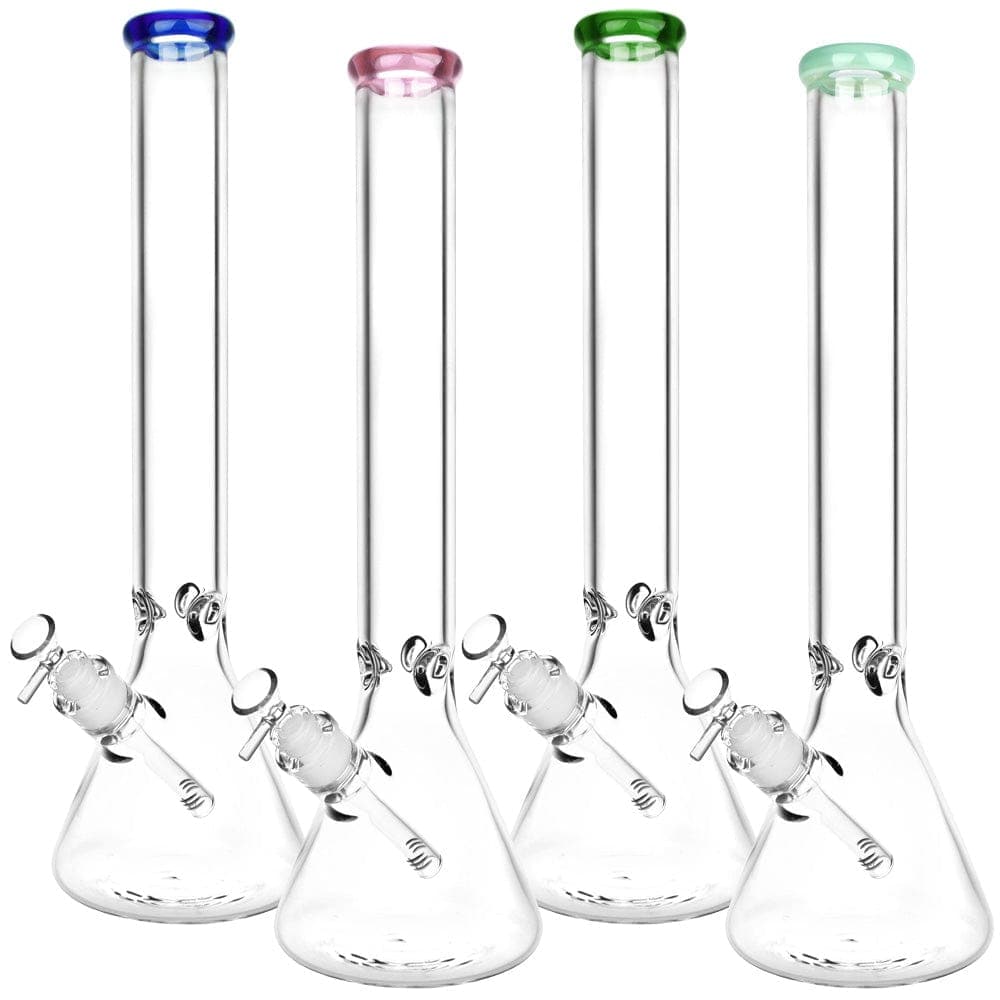 Gift Guru Classic Glass Beaker Light Water Pipe | 14mm F | Colors Vary