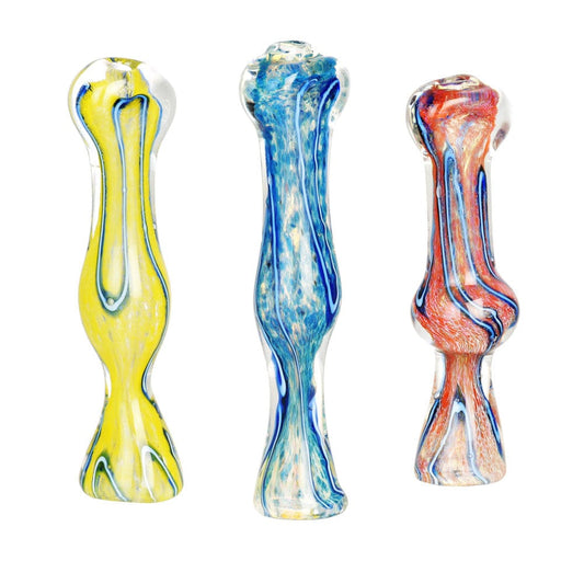 Gift Guru Hand Pipe Summertime Chill Fritted Glass Taster - 3.5" / Colors Vary