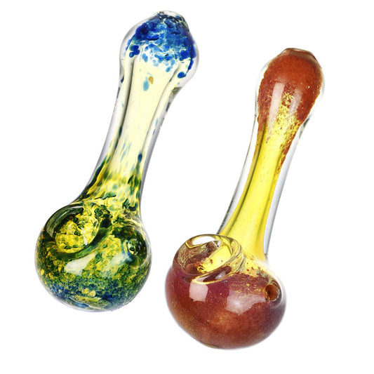 Gift Guru Hand Pipe Ocean Flora Glass Spoon Pipe - 3.75" / Colors Vary