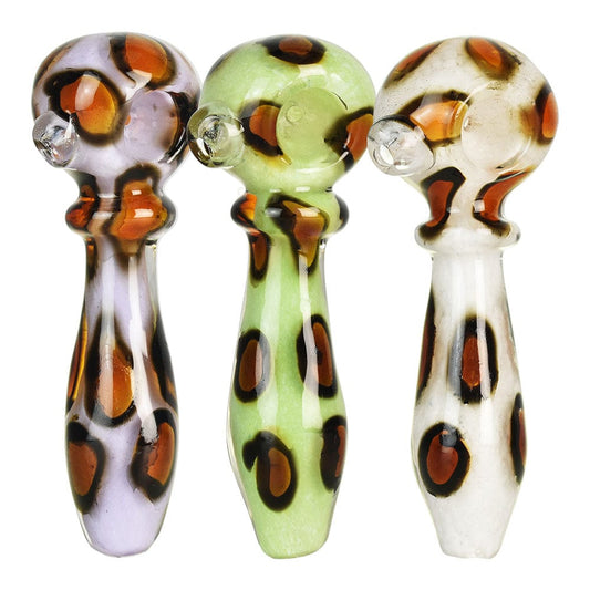 Gift Guru Hand Pipe Leopard Spotted Spoon Pipe - 4.75"/Colors Vary