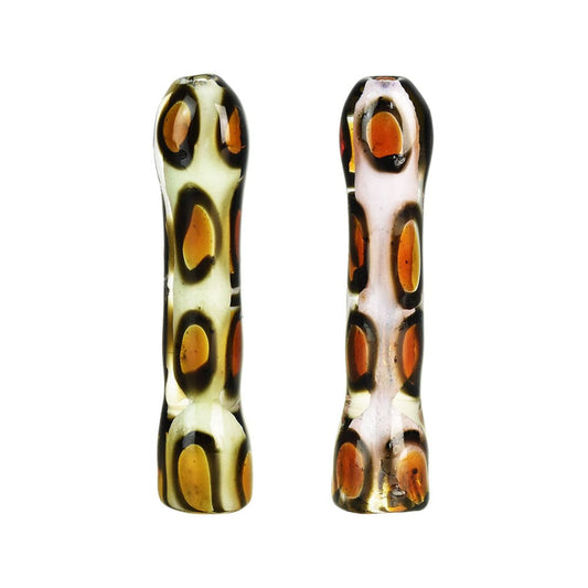Gift Guru Hand Pipe Leopard Spotted Chillum Pipe - 3.5"/Colors Vary