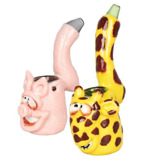 Gift Guru Bubbler 3D Painted Stoned Animal Bubbler - 4.5"/Styles Vary