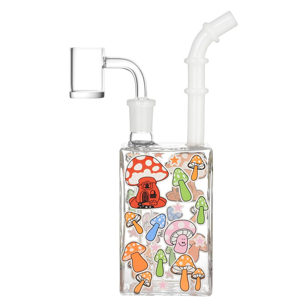 Daily High Club Dab Rig Glow Mushroom 7.5" Juice Box Dab Rig