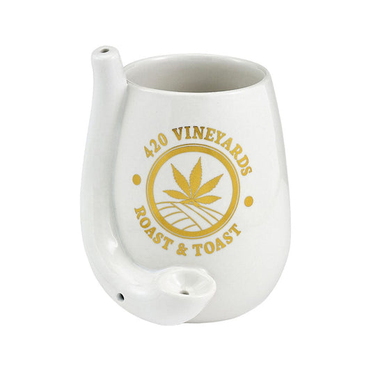 Gift Guru Roast & Toast 420 Vineyards Ceramic Wine Glass Pipe | 12oz