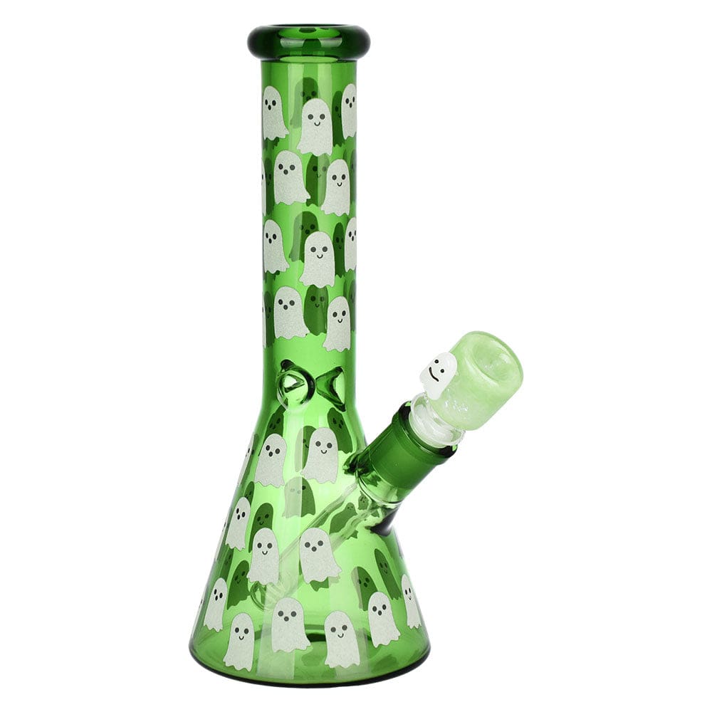 Daily High Club Bong Green Ghostly Glow 10" Beaker Water Pipe