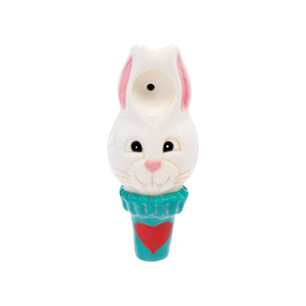Gift Guru Wacky Bowlz White Rabbit Ceramic Hand Pipe | 4.5"