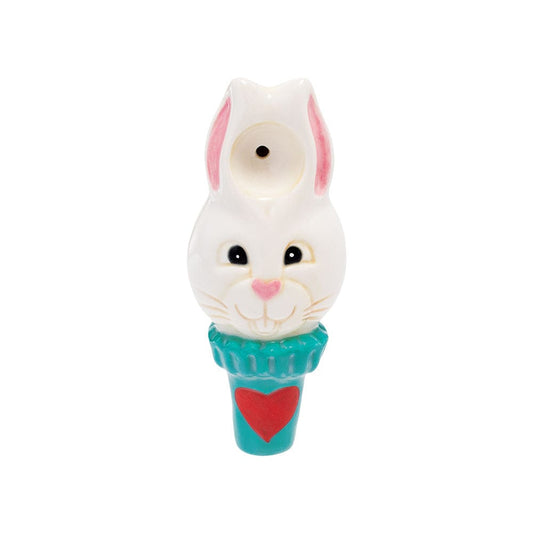 Gift Guru Wacky Bowlz White Rabbit Ceramic Hand Pipe | 4.5"