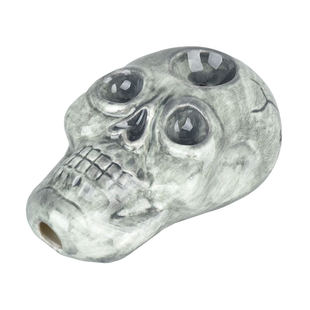 Gift Guru Wacky Bowlz Skull Ceramic Hand Pipe | 3.5"