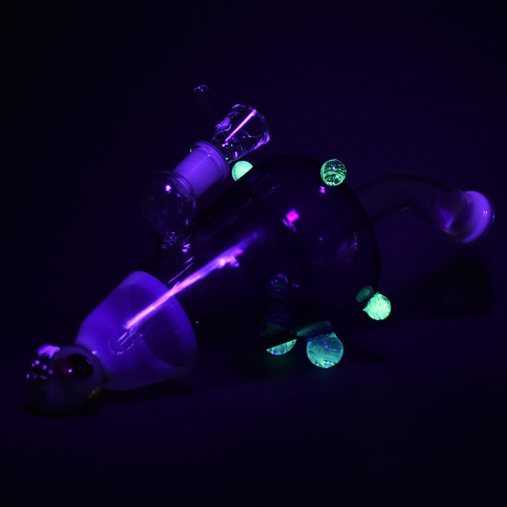Gift Guru Ghoulish Glow in the Dark Lazy Glass Water Pipe - 10"
