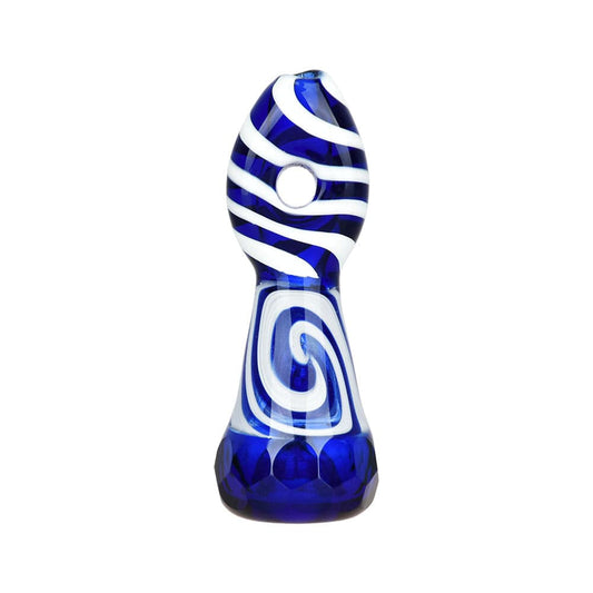 Gift Guru Hand Pipe Liquid Vortex Gem Faceted Chillum - 3"