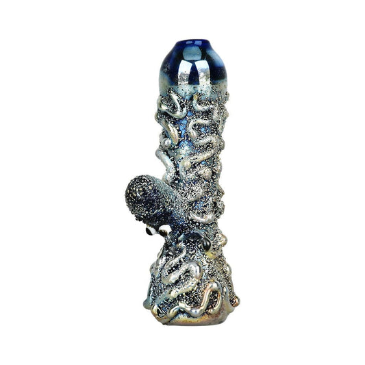 Gift Guru Curious Kraken Metallic Electroplated Glass Chillum - 3.5"