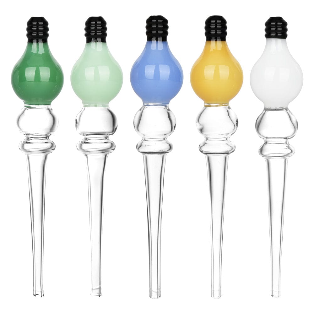 Daily High Club Dab Straw 5PC SET - Bright Idea Glass Light Bulb Dab Straw - 5.75