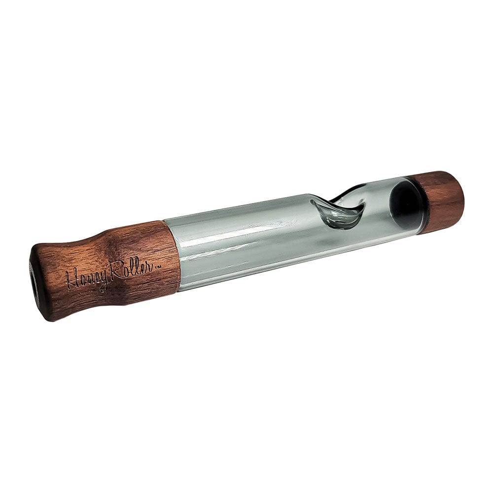 Gift Guru Hand Pipe Cherry w/ Smoked Glass Honey Labs Honey Roller Steamroller | 5.75"