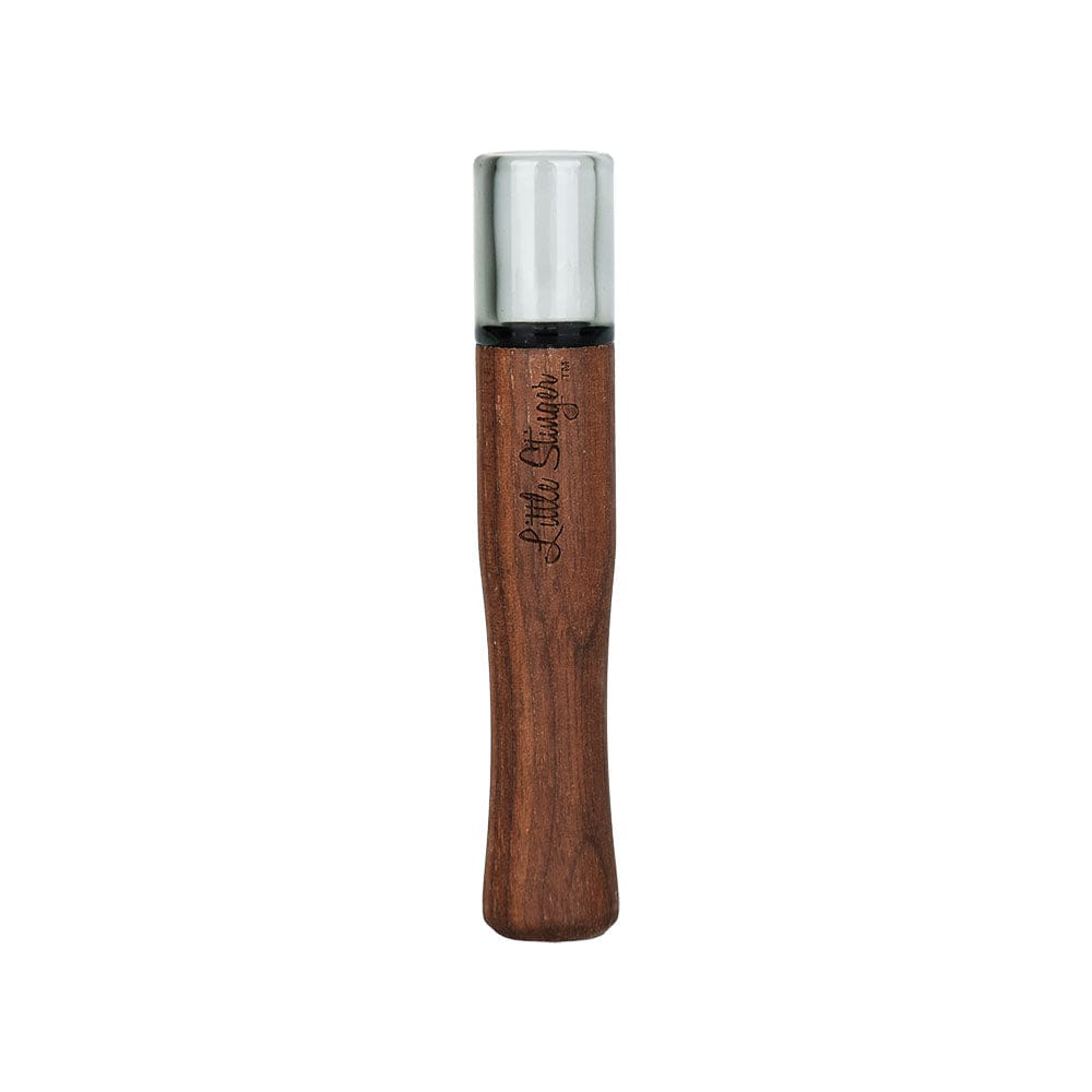 Gift Guru Hand Pipe Walnut Wood / Smoke Glass Honey Labs Little Stinger Chillum | 3.5"