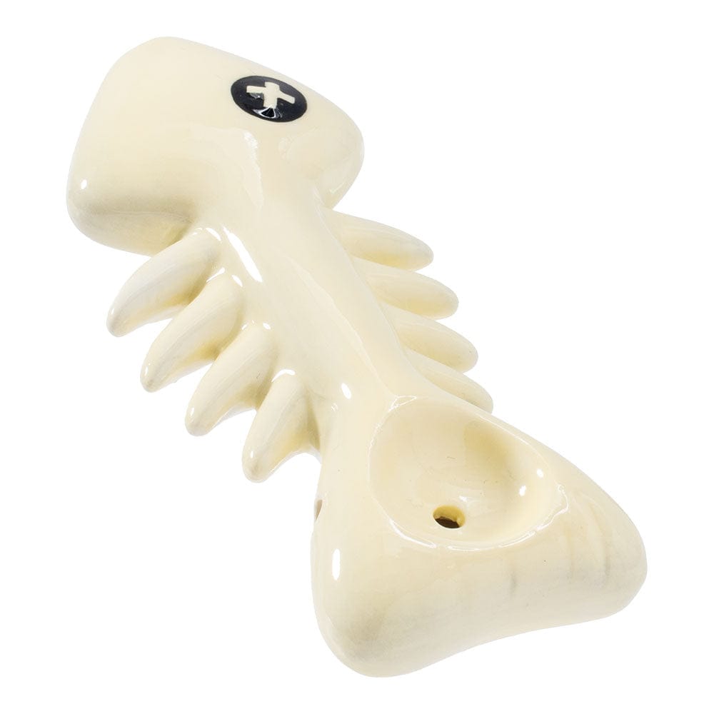 Daily High Club Hand Pipe Wacky Bowlz Fish Skeleton Ceramic Hand Pipe