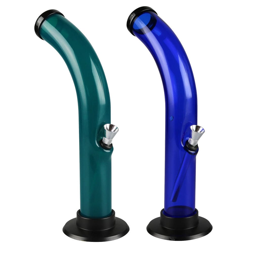 Gift Guru Bong Acrylic Curved Water Pipe - 10" / Colors Vary