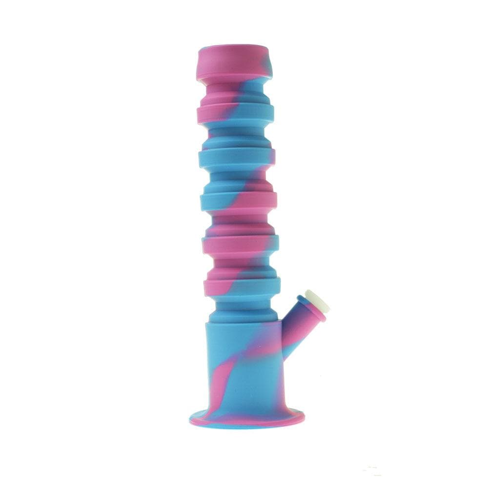 Daily High Club Water Pipe Pink Blue 11.5inch flexible straight water pipe with glass bowl