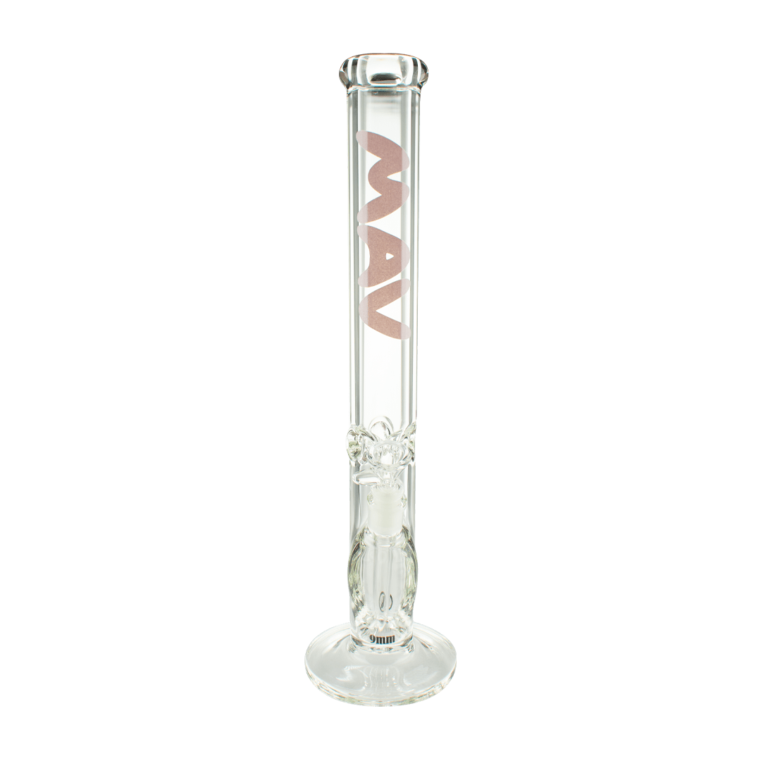 MAV Glass Bong Pink 18" x 9mm Straight Tube