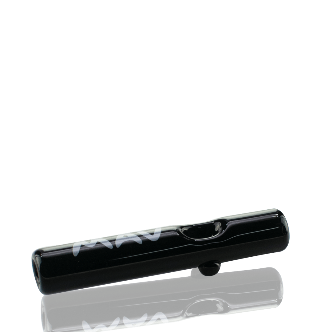 MAV Glass Hand Pipe Black Pocket Steamroller