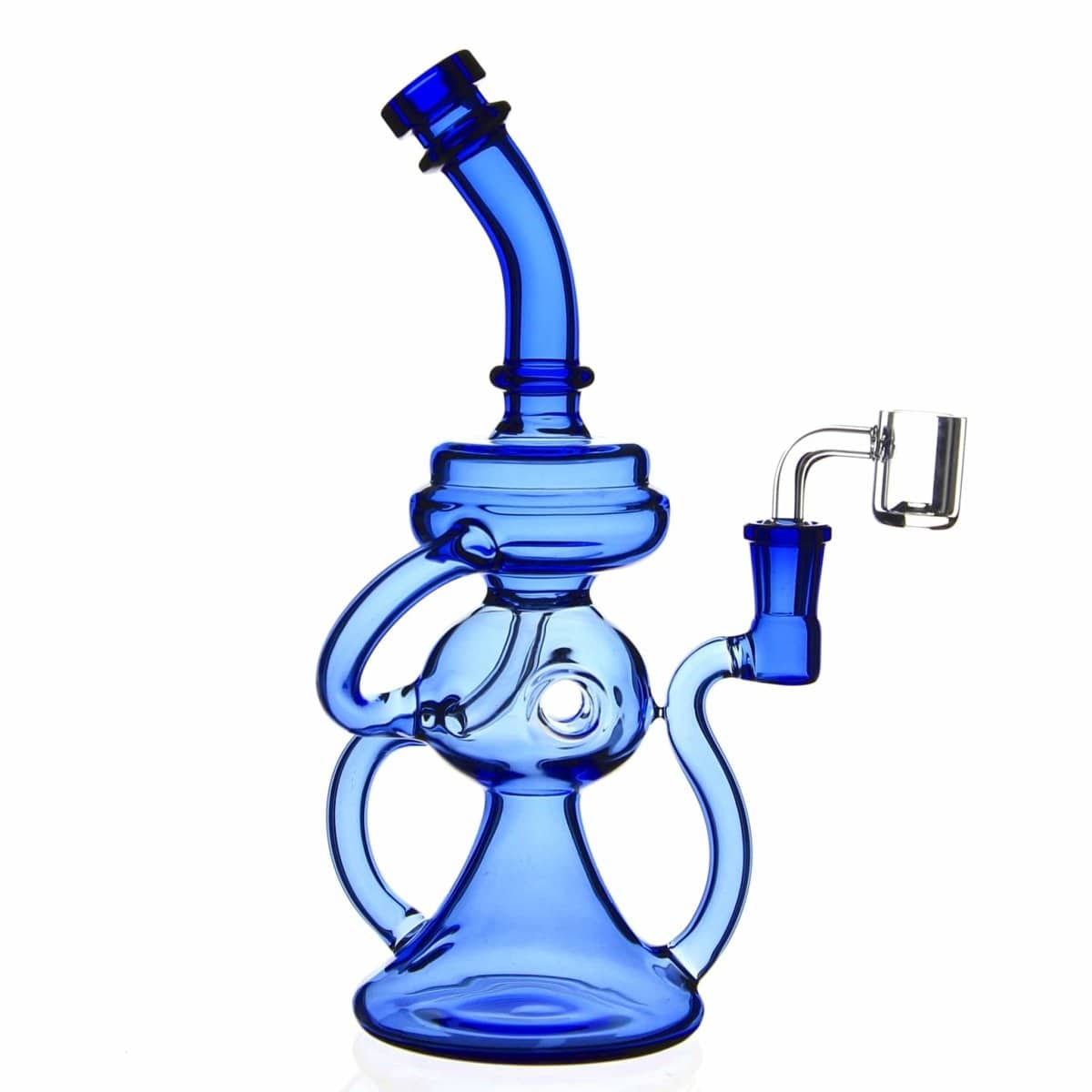 Lotus Glass Blue Glory Hole Recycler Dab Rig