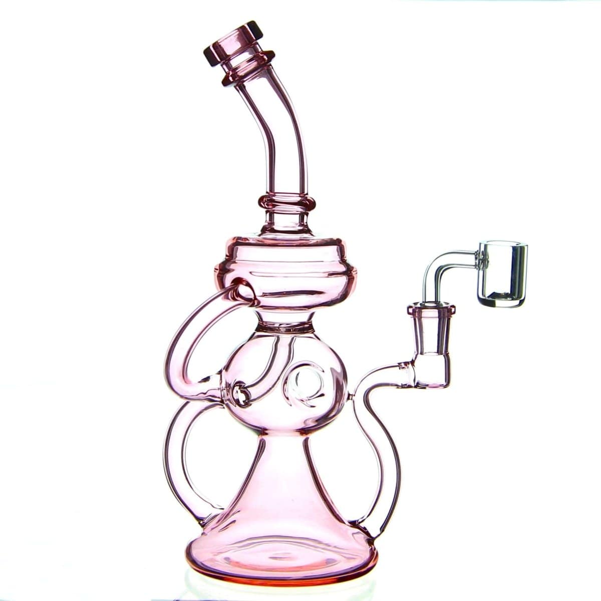 Lotus Glass Pink Glory Hole Recycler Dab Rig