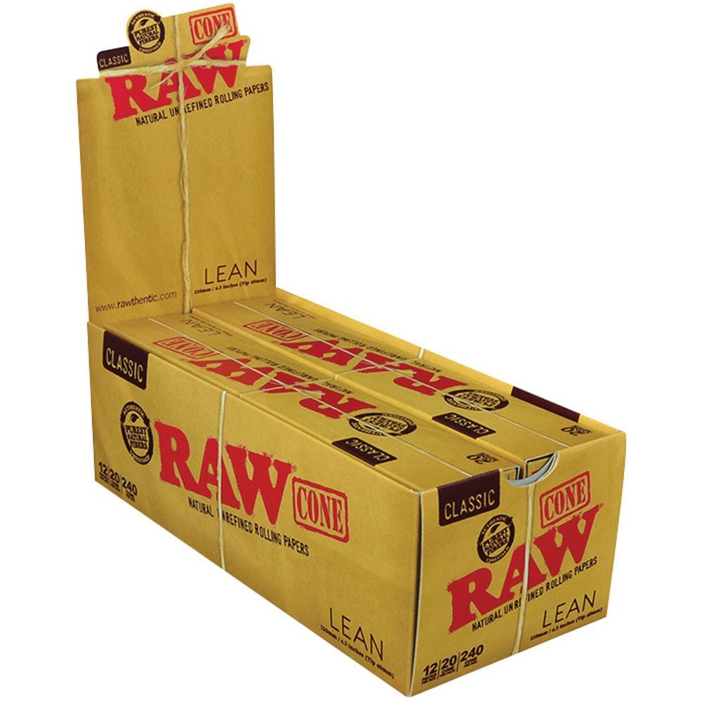 RAW Rolling Papers Full Box (12 Packs) RAW Classic Lean Cones