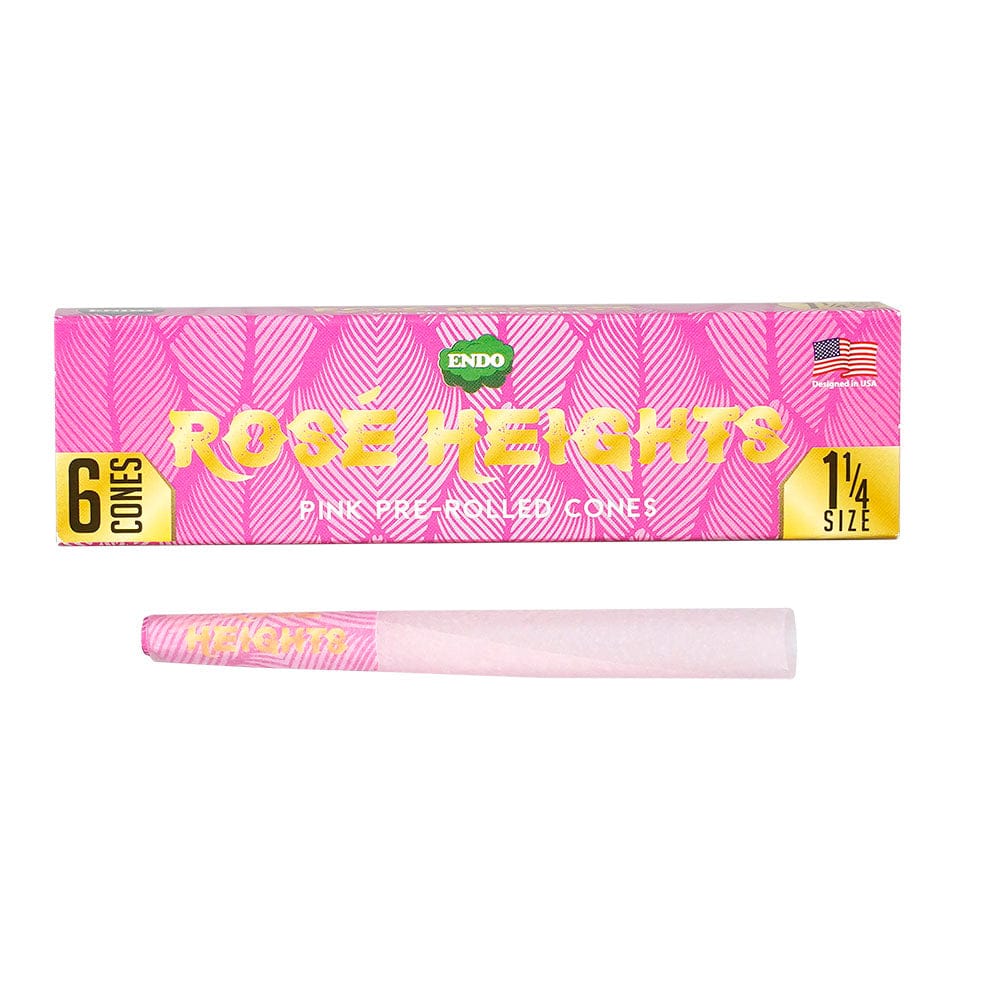 Gift Guru Rolling Papers King Size / 3pk Endo Rose Heights Pink Cones 24 Piece Display