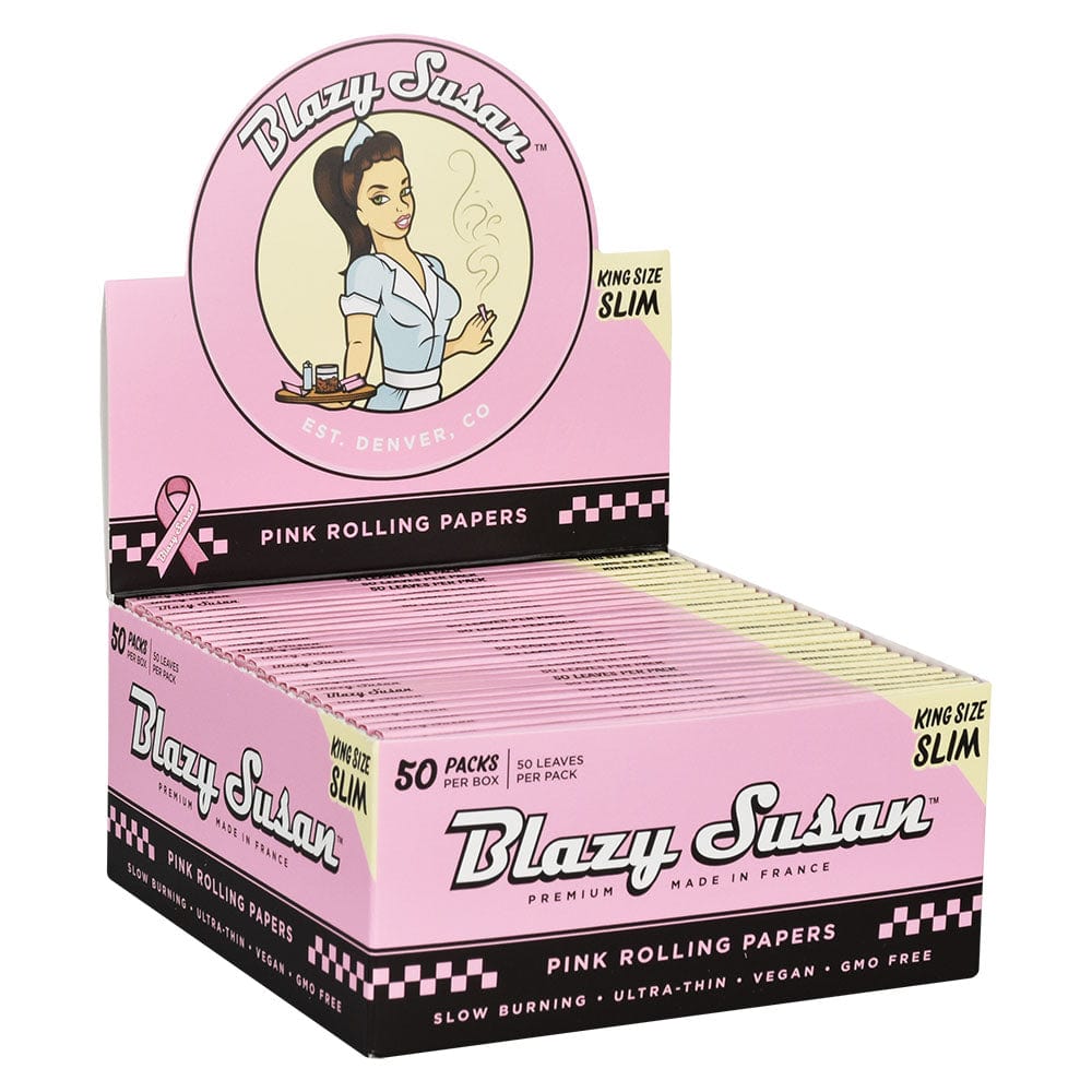 Gift Guru Rolling Papers King Size Blazy Susan Pink Rolling Papers 50 Piece Display