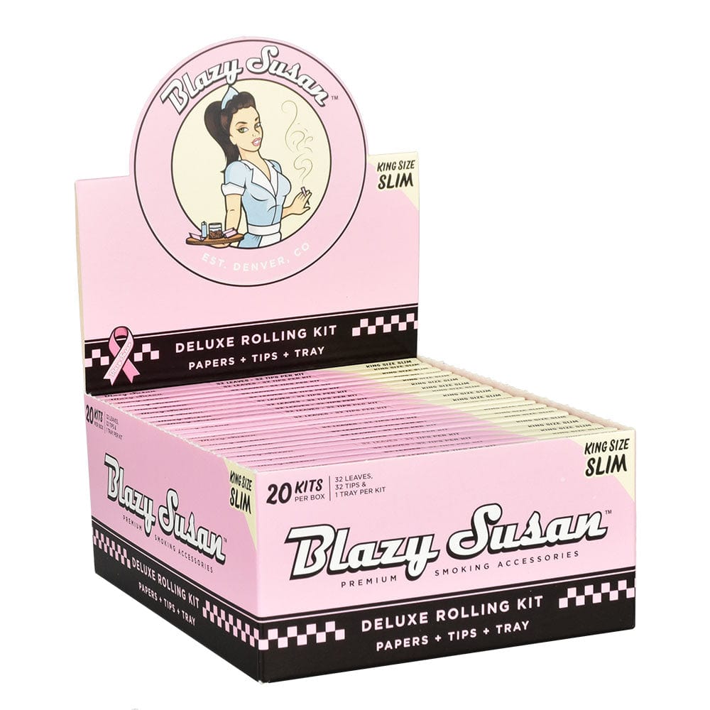 Blazy Susan Rolling Papers King Size Blazy Susan Pink Papers Deluxe Rolling Kit 20 Piece Display