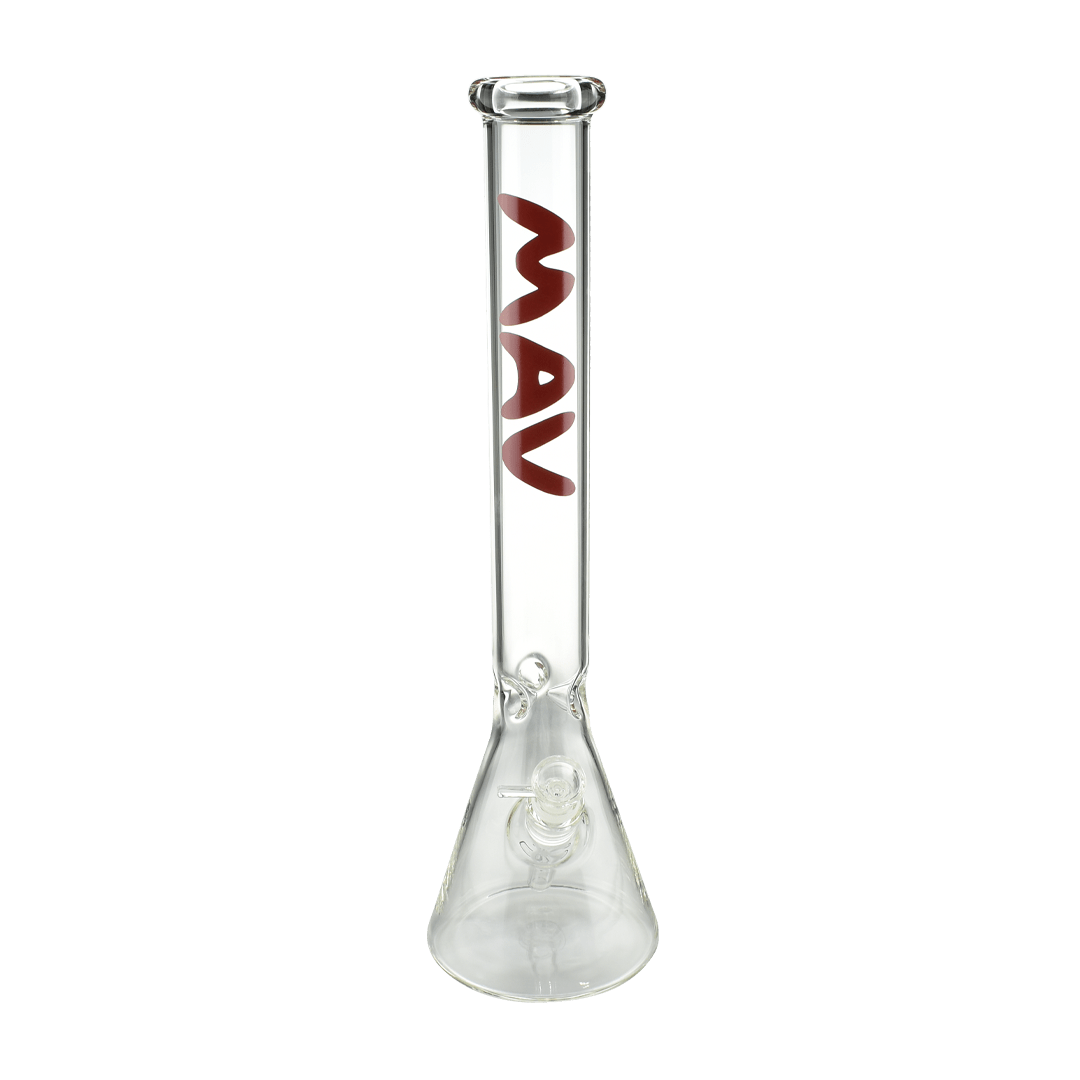 MAV Glass Bong Red 18" Classic Beaker Bong