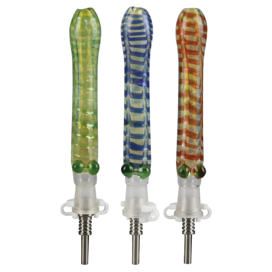 Daily High Club Dab Straw Glass Dab Straw w/ 10mm Titanium Tip - 6" / Colors Vary