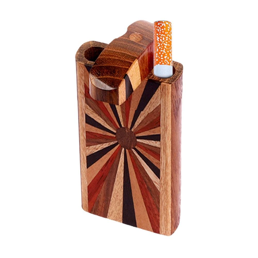Gift Guru Hand Pipe Small Wood Dugout w/ Horizon Woodworked Design