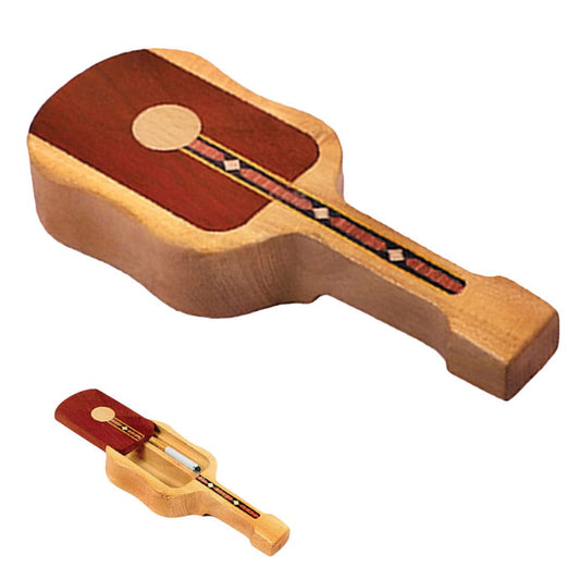 Gift Guru Hand Pipe Wood Guitar Dugout w/ Magnetic Lock Slide Lid