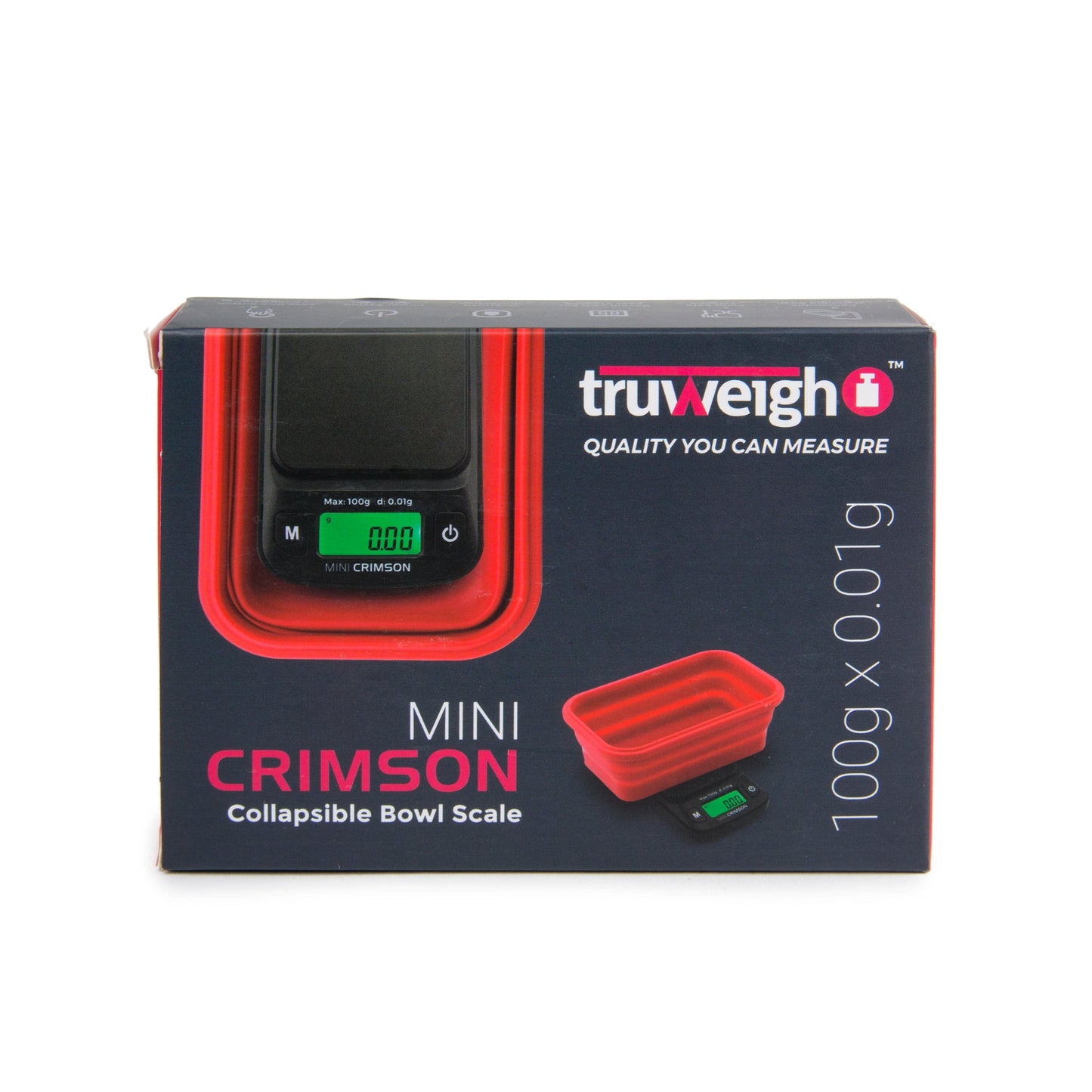 Truweigh Scales Red Truweigh Mini Crimson Collapsible Bowl 100G X 0.01G