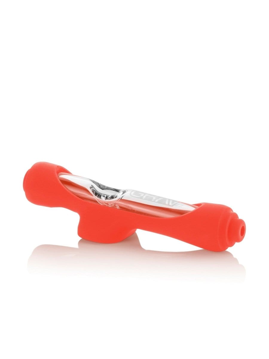 GRAV Hand Pipe Scarlet Orange GRAV Mini Steamroller with Silicone Skin