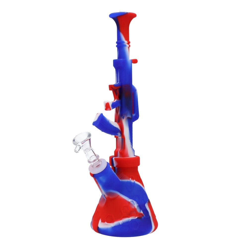 Daily High Club Water Pipe Red White Blue 11.5inch AK47 silicone water pipe
