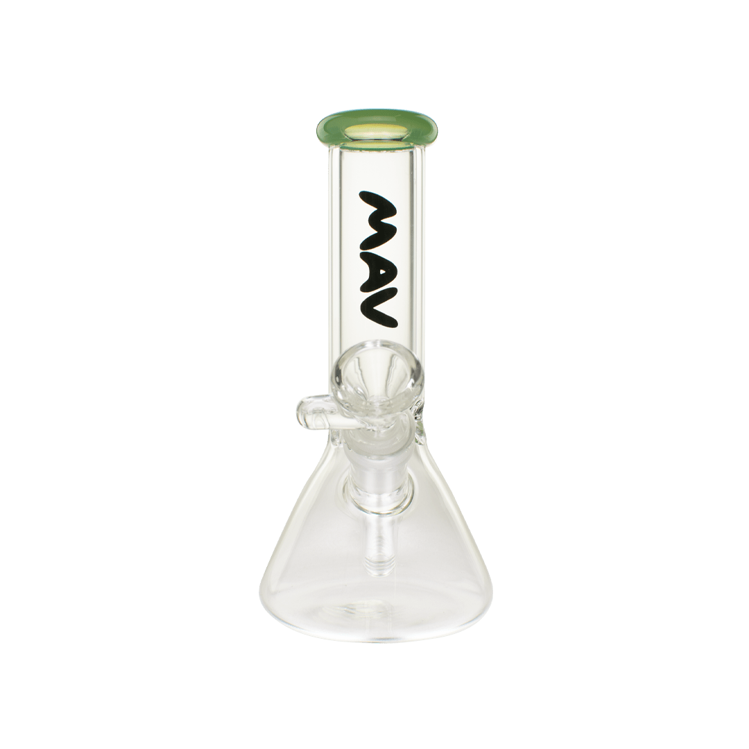MAV Glass Bong Sea Foam 8" Color Top Mini Beaker Bong