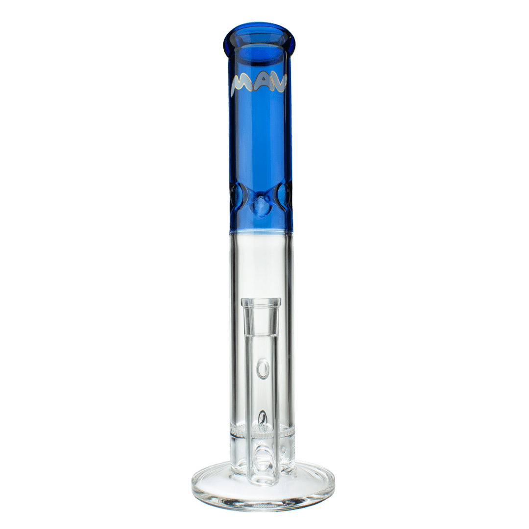 MAV Glass Bong Blue 15" Single Honeycomb Straight Tube Bong
