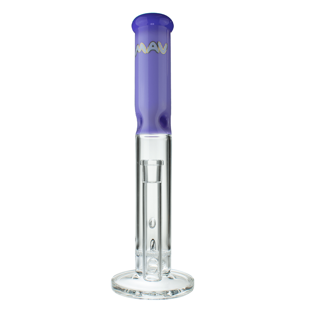 MAV Glass Bong Purple 15" Single Honeycomb Straight Tube Bong