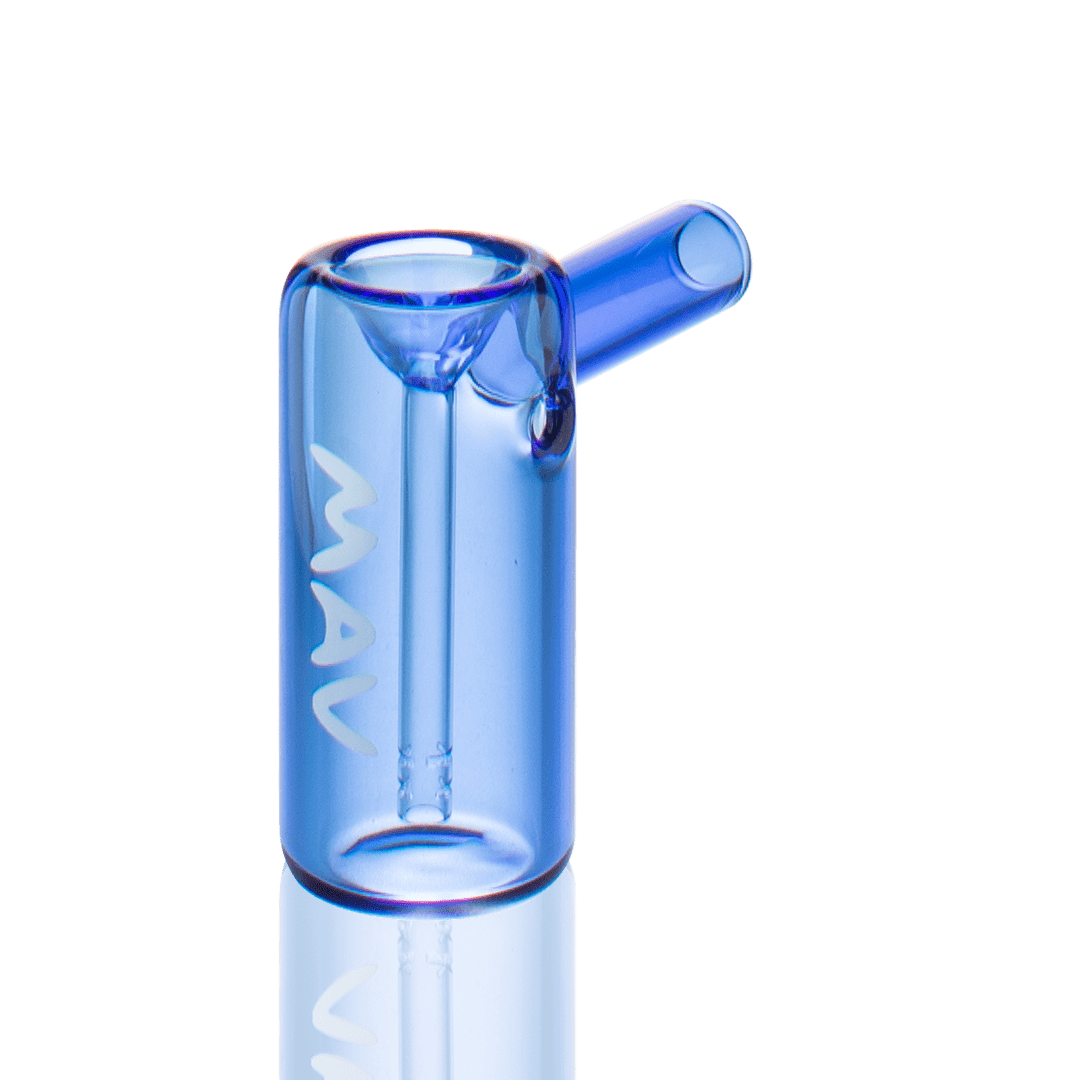 MAV Glass Hand Pipe Ink Blue 2.5" Mini Standing Hammer Bubbler