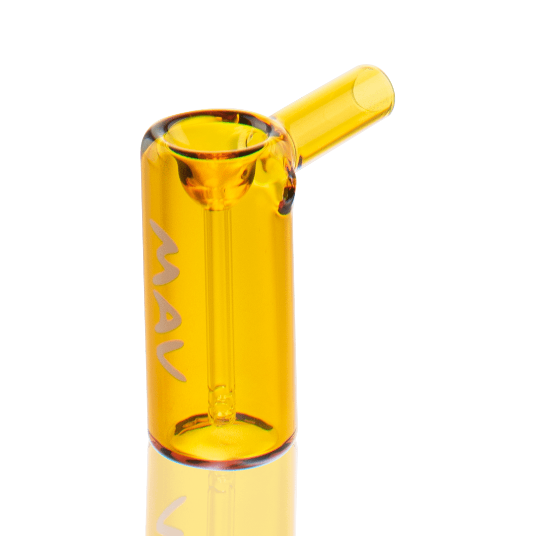 MAV Glass Hand Pipe Gold 2.5" Mini Standing Hammer Bubbler