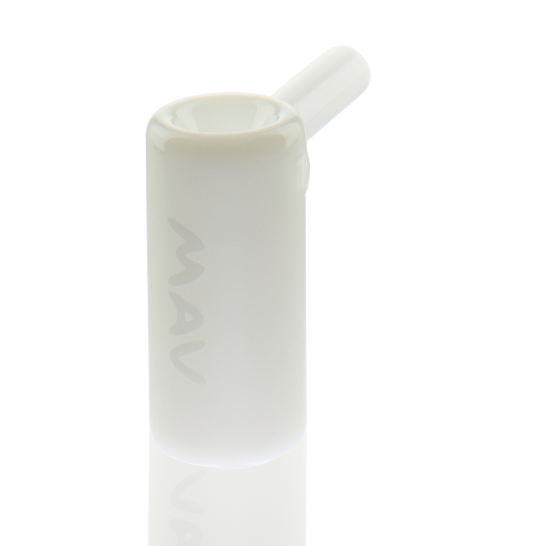 MAV Glass Hand Pipe White 2.5" Mini Standing Hammer Bubbler